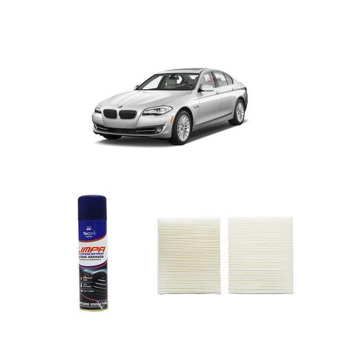 Kit Filtro De Cabine Acp529/9 Tecfil + Limpa Ar Condicionado Tecbril Bmw Série 5 535ia 2010 Em Diante