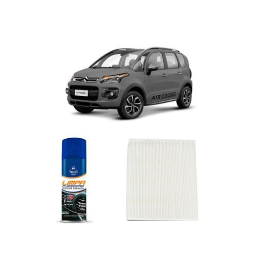 Kit Filtro De Cabine Acp809 Tecfil + Limpa Ar Condicionado Tecbril Citroen Aircross 1.6 16v 2010 Em Diante