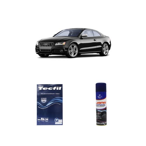 Kit Filtro De Cabine Acp310 Tecfil + Limpa Ar Condicionado Tecbril Audi S5 3.0 V6 Tfsi 333 Cv 2009 Em Diante