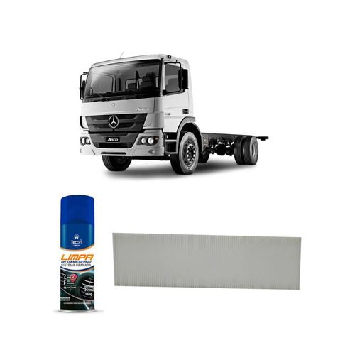 Kit Filtro De Cabine Acp973 Tecfil + Limpa Ar Condicionado Tecbril Mercedes Benz Atego 1418 Om 904 La 2005 A 2012
