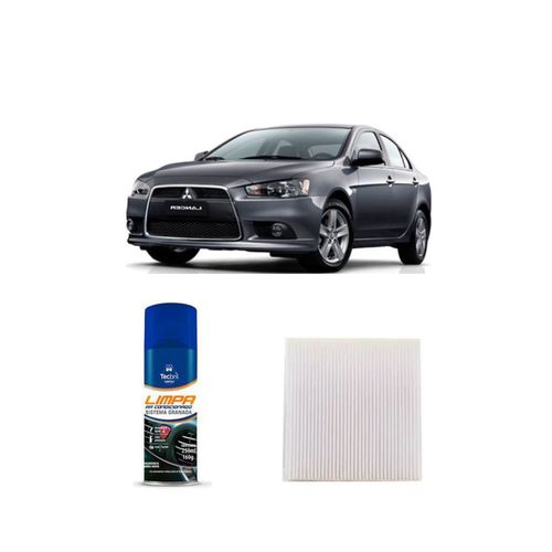 Kit Filtro De Cabine Acp816 Tecfil + Limpa Ar Condicionado Tecbril Mitsubishi Lancer 2.0 16v 2011 A 2016