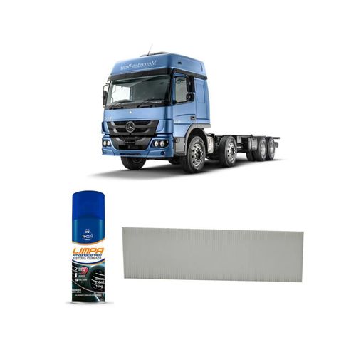 Kit Filtro De Cabine Acp973 Tecfil + Limpa Ar Condicionado Tecbril Mercedes Benz Atego 3030 Om 926 La 2016 Em Diante
