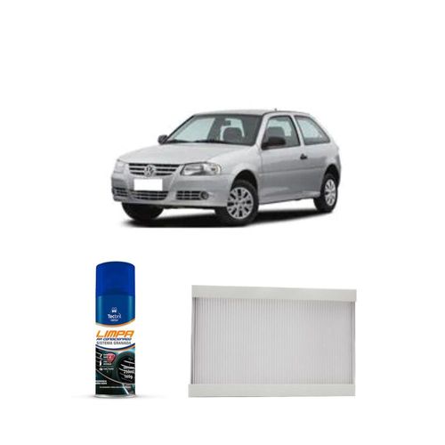 Kit filtro de cabine acp305 + limpa ar condicionado volkswagen gol g4 1.0 8v 71cv 2005 a 2010