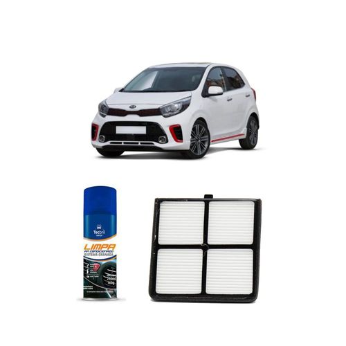 Kit Filtro De Cabine Acp815 Tecfil + Limpa Ar Condicionado Tecbril Kia Motors Picanto 1.0 E 1.1 2006 A 2010