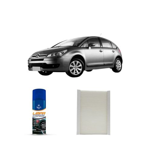 Kit filtro de cabine acp903 tecfil + limpa ar condicionado tecbril citroen c4 1.6 16v 2009 a 2015