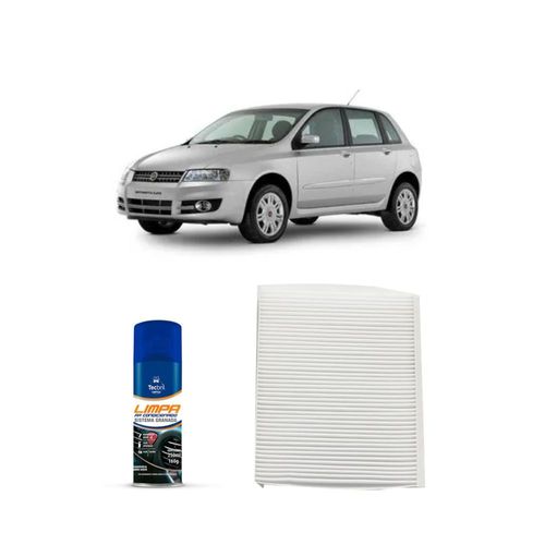 Kit filtro de cabine acp104 Tecfil + limpa ar condicionado Tecbril para fiat stilo 1.8 16v e 8v 2002 a 2011