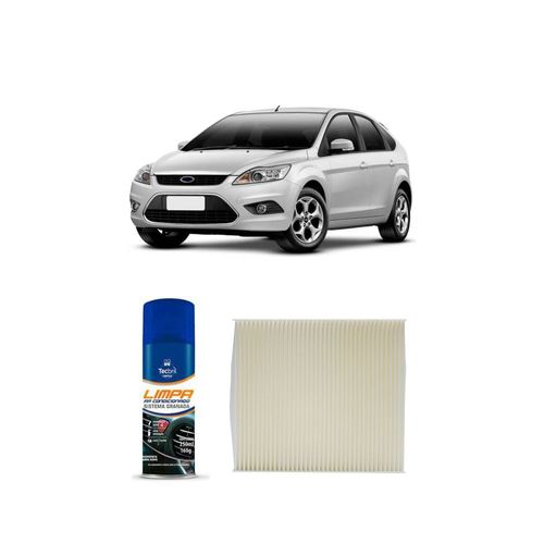 Kit Filtro De Cabine Acp206 Tecfil + Limpa Ar Condicionado Tecbril Ford Focus 1.6l 16v 2009 A 2013