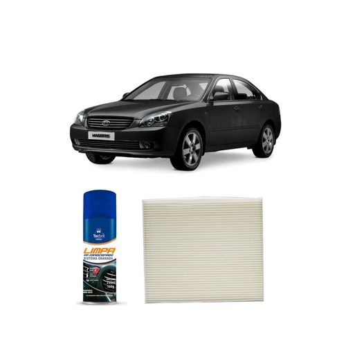 Kit Filtro De Cabine Acp974 Tecfil + Limpa Ar Condicionado Tecbril Kia Motors Magentis 2.0 16v 2006 A 2008