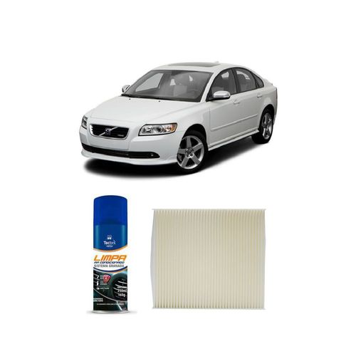 Kit Filtro De Cabine Acp206 Tecfil + Limpa Ar Condicionado Tecbril Volvo S40 1.6 2004 A 2010
