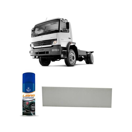 Kit filtro de cabine acp973 tecfil + limpa ar condicionado tecbril mercedes benz atego 1725 om 906 - 6.2 l 18v sohv l6 2005 a 2011