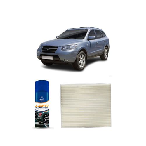 Kit Filtro De Cabine Acp974 Tecfil + Limpa Ar Condicionado Tecbril Hyundai Santa Fé 2.2 Crdi 2006