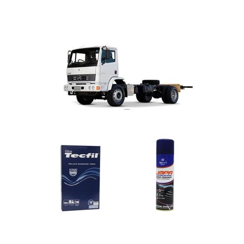 Kit Filtro De Cabine Acp603 Tecfil + Limpa Ar Condicionado Tecbril Mercedes Benz Atron 1719 Om 924 La 2013 Em Diante