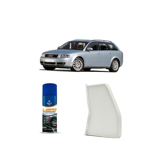 Kit Filtro De Cabine Acp309 Tecfil + Limpa Ar Condicionado Tecbril Audi A6 1.9 2001 A 2005