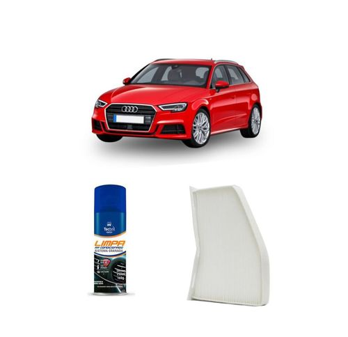 Kit Filtro De Cabine Acp309 Tecfil + Limpa Ar Condicionado Tecbril Audi Tt 2.0 Tfsi 2007 Em Diante