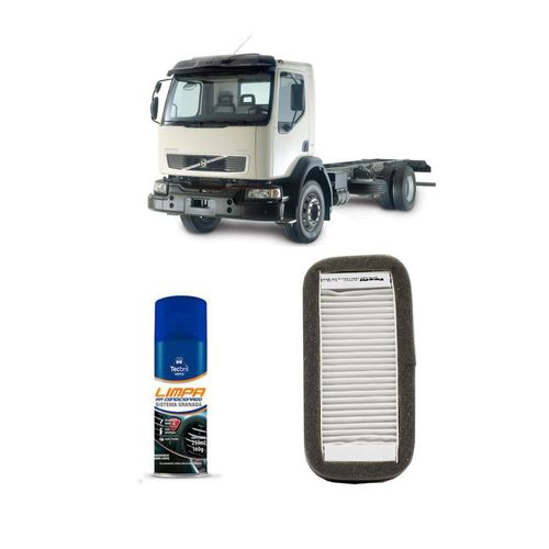 Kit Filtro De Cabine Acp947 Tecfil + Limpa Ar Condicionado Tecbril Volvo Vm15210 2005 Em Diante