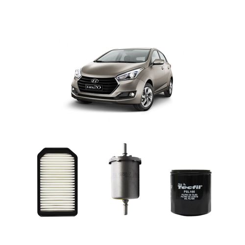 Kit filtros, ar do motor, combustível e óleo lubrificante Tecfil - HB20 1.0 12v 3Cil Turbo Flex 2021