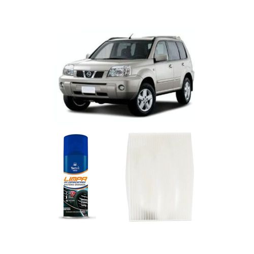 Kit Filtro De Cabine Acp727 Tecfil + Limpa Ar Condicionado Tecbril Nissan X-Trail 2.5 8v 2005 Em Diante
