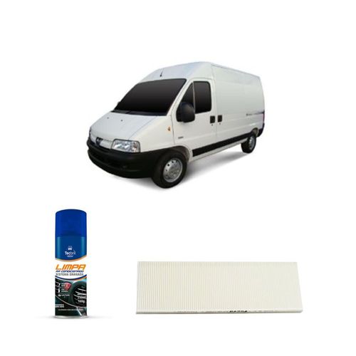 Kit filtro de cabine acp105 Tecfil + limpa ar condicionado Tecbril para peugeot boxer 2.8 8v 1998 a 2002