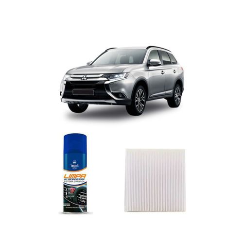 Kit Filtro De Cabine Acp816 Tecfil + Limpa Ar Condicionado Tecbril Mitsubishi Outlander 2.0 16v 2011 Em Diante