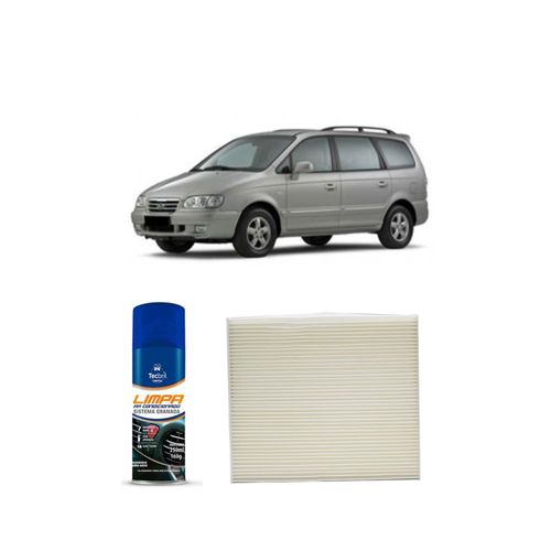 Kit Filtro De Cabine Acp974 Tecfil + Limpa Ar Condicionado Tecbril Hyundai Trajet 2.7 V6 24v 2000 A 2001