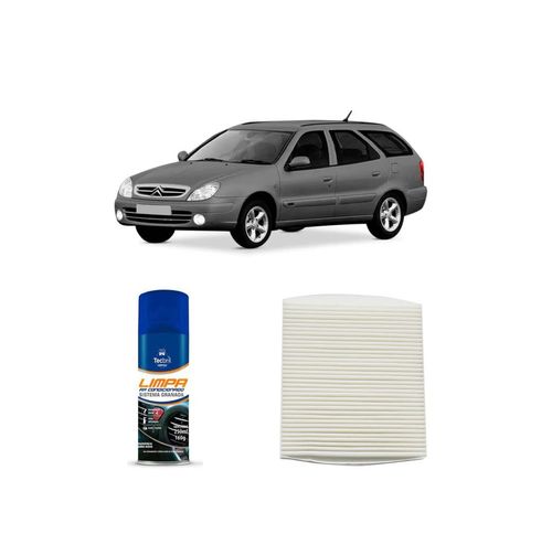 Kit Filtro De Cabine Acp796 Tecfil + Limpa Ar Condicionado Tecbril Citroen Xsara Break 1.6 16v 2001 A 2005