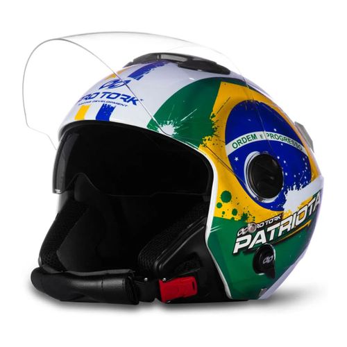 Capacete New Atomic Patriota Moto BC/VD 56 - Protork
