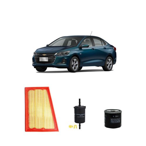 Kit filtros, ar do motor, combustível e óleo lubrificante MANN - Onix 1.0 Turbo 3CIL Flex LT/ LTZ / Premier 2020
