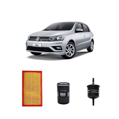 Kit filtros, ar do motor, combustível e óleo lubrificante MANN - Gol 1.8 AP EFI Gasolina 2019