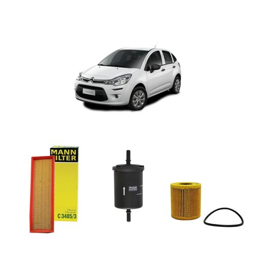 Kit filtros, ar do motor, combustível e óleo lubrificante MANN - C3 1.5 8V Flex (Tendance / Origine) 2020