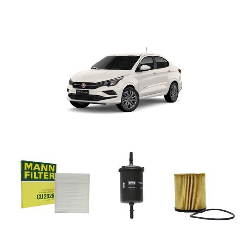 Kit filtros, ar-condicionado, combustível e óleo lubrificante MANN - Cronos 1.8 Flex Precision 2018