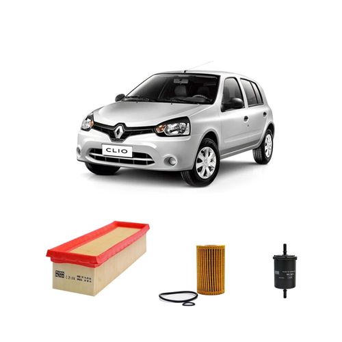 Kit filtros, ar do motor, combustível e óleo lubrificante MANN - CLIO 1.0 16V Flex (Campus/Authentique) 2015