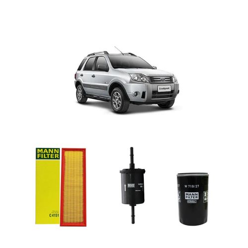 Kit filtros, ar do motor, combustível e óleo lubrificante MANN - Ecosport 1.6 8v Gasolina/Flex XL/XLT 2009