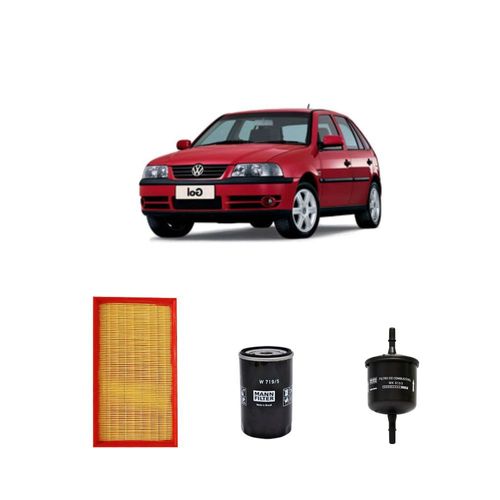Kit filtros, ar do motor, combustível e óleo lubrificante MANN - Gol 1.8 AP EFI Gasolina 2005