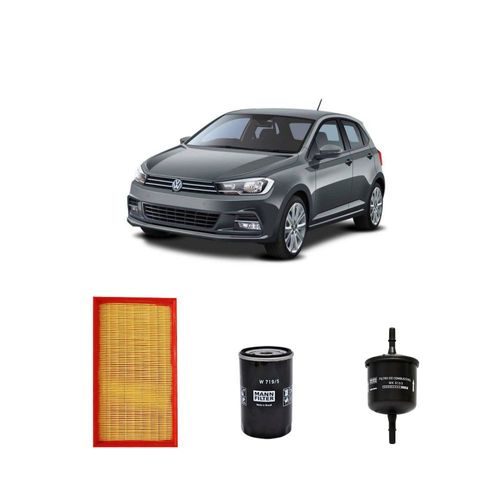 Kit filtros, ar do motor, combustível e óleo lubrificante MANN - Gol 1.8 AP EFI Gasolina 2018