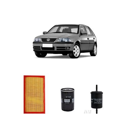Kit filtros, ar do motor, combustível e óleo lubrificante MANN - Gol 1.6 8V AP Flex G3 AP 1600 2005