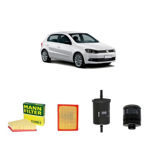 Kit filtros, ar-condicionado, ar do motor, combustível e óleo lubrificante MANN - Gol G6 1.6 8v Total Flex 2010