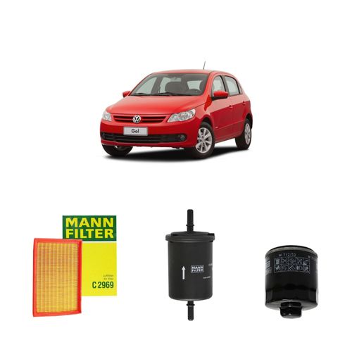 Kit filtros, ar do motor, combustível e óleo lubrificante MANN - Gol G5 1.0 8v Total Flex 2015
