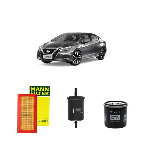 Kit filtros, ar do motor, combustível e óleo lubrificante MANN - Versa 1.6 16v Flex 2021