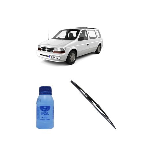Kit Limpa Vidros Visão Clara 100ml Tecbril + Palheta Fortline 26" Redux32 Dodge Caravan de 1994 a 2007