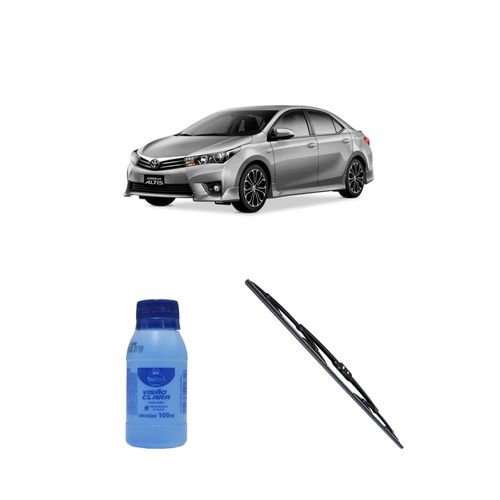 Kit Limpa Vidros Visão Clara 100ml Tecbril + Palheta Fortline 26" Redux32 Toyota Corolla de 2015 em diante