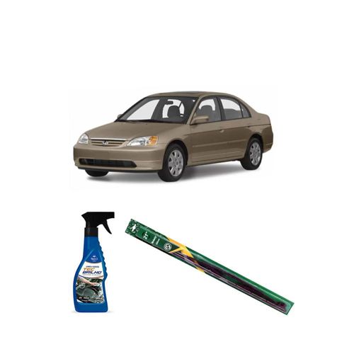 KIT LIMPA VIDROS SPRAY TECBRILHO 500ML PARA-BRISA TECBRIL + PALHETA UNIVERSAL FORTLINE 21¿ REDUX32 CIVIC DE 2001 A 2005