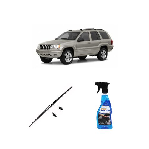 KIT LIMPA VIDROS SPRAY TECBRILHO 500ML PARA-BRISA TECBRIL + PALHETA UNIVERSAL FORTLINE 19'' REDUX32 CHEROKEE DE 2002 A 2007