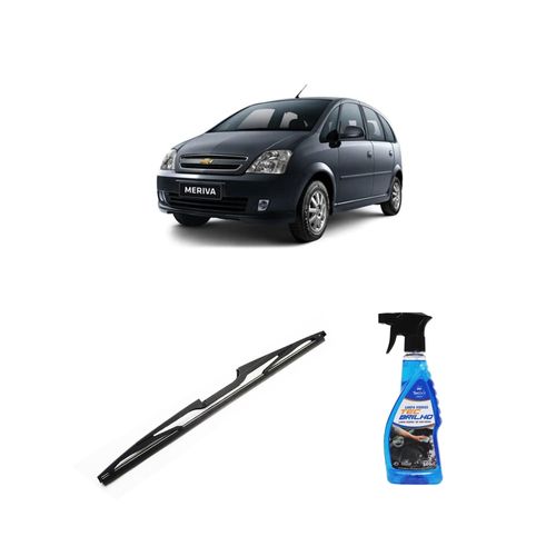 Kit Limpa Vidros Spray Tecbrilho 500mL Para-Brisa Tecbril + Palheta Totalclip Hybrid Traseira 15" Redux32 Chevrolet Meriva de 2002 a 2012
