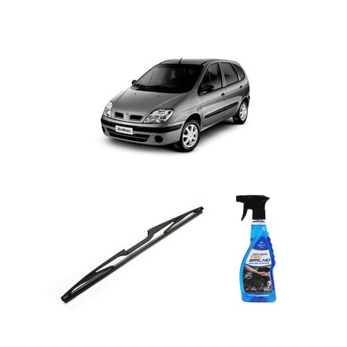 Kit Limpa Vidros Spray Tecbrilho 500mL Para-Brisa Tecbril + Palheta Totalclip Hybrid Traseira 15" Redux32 Renault Scenic de 1999 a 2006