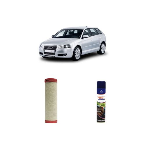 KIT FILTRO DE AR ARA72 + LIMPA AR CONDICIONADO A3 1.6 8V GASOLINA DE 2007 A 2011