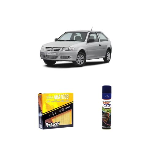 KIT FILTRO DE AR ARA1003 + LIMPA AR CONDICIONADO GOL 1.6 8V FLEX G5 / G6 TOTAL FLEX DE 8/2012 A 2015