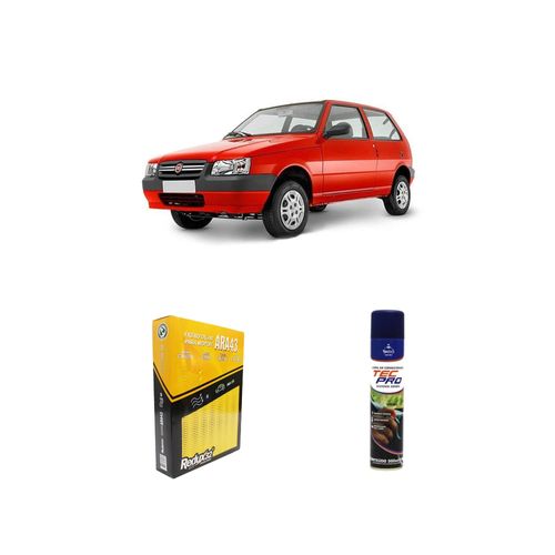 KIT FILTRO DE CABINE ARA43 + LIMPA AR CONDICIONADO UNO 1.5 8V ÁLCOOL/GASOLINA FURGONETA DE 1992 A 1996