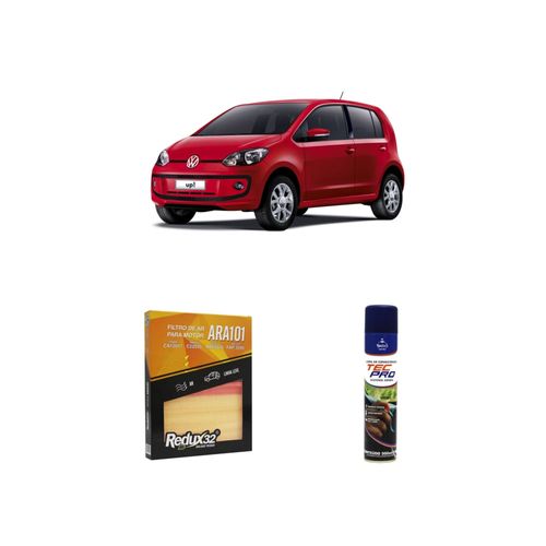 KIT FILTRO DE AR ARA101 + LIMPA AR CONDICIONADO UP! 1.0 12V TSI 105CV FLEX BLACK / RED / WHITE / SPEED DE 2015 A 2021