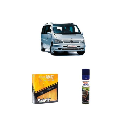 KIT FILTRO DE AR ARA63 + LIMPA AR CONDICIONADO VITO 110 CDI DIESEL OM 611 DE 1/1999 A 10/2003