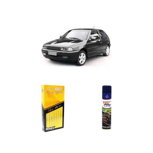 KIT FILTRO DE AR ARA70 + LIMPA AR CONDICIONADO GOL 2.0 16V GASOLINA TSI / GTI DE 1996 A 2001